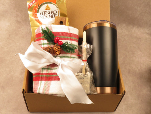 Holiday Gift Set with Insulated Tumbler and Festive Treats - Gifterria - Gift Set