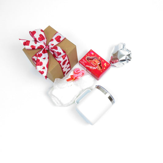 Romantic Gift Set with Tumbler, Plush Socks, Chocolates, and More