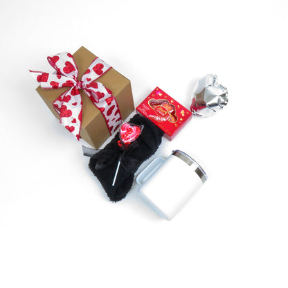 Romantic Gift Set with Tumbler, Plush Socks, Chocolates, and More