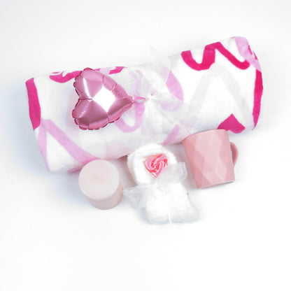Romantic Gift Set with Cozy Blanket and Sweet Treats