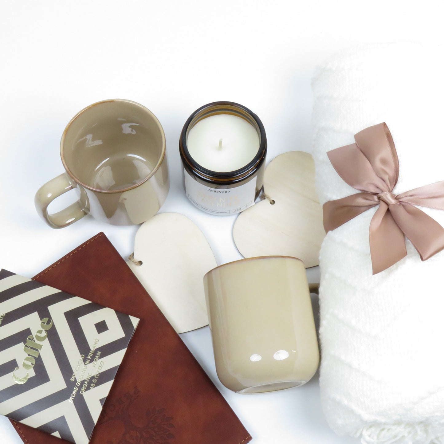 Cozy Comfort Gift Box with a Soft Blanket, Mugs & Journal