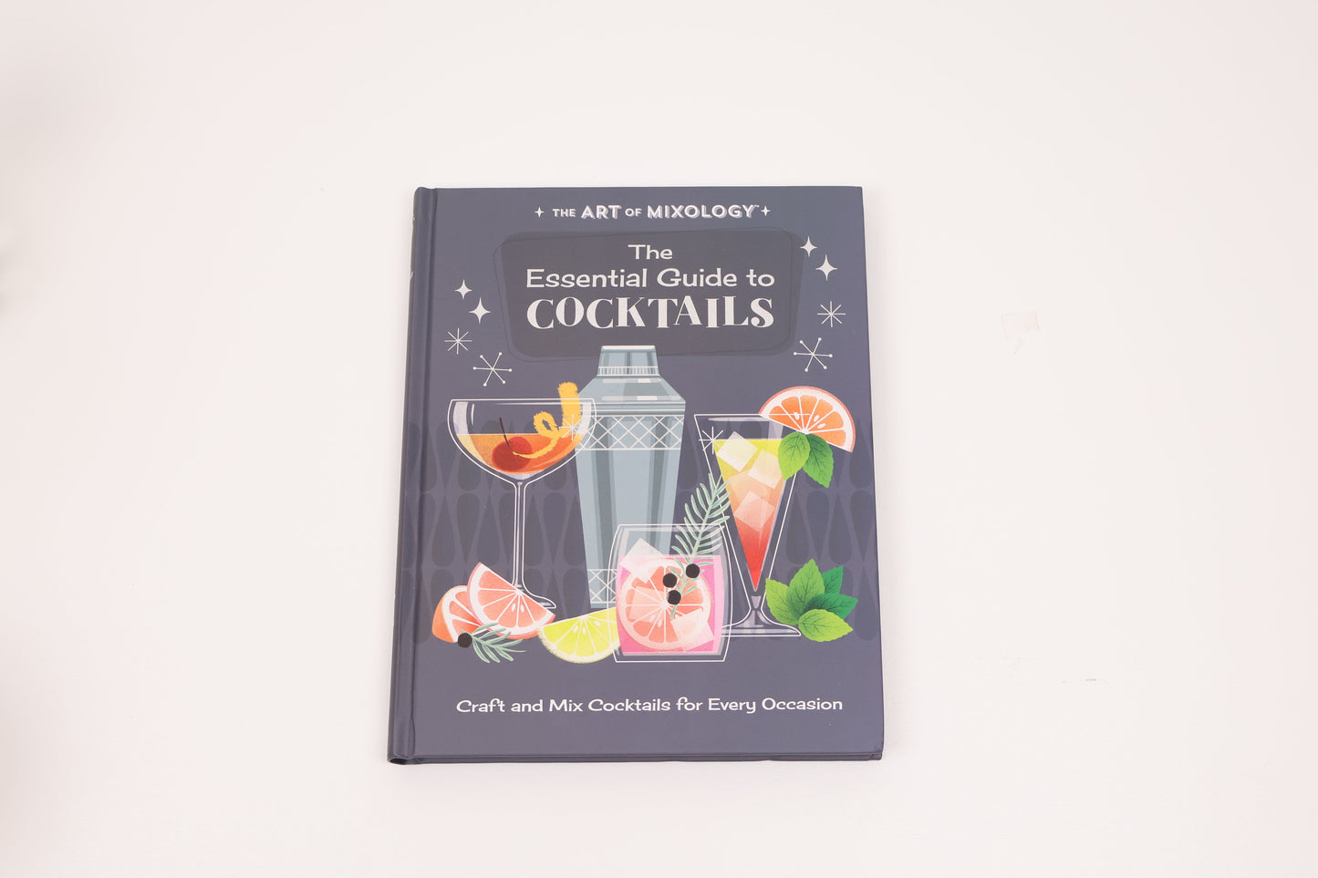 Elegant Cocktail Gift Box with a Copper Shaker, Glasses and Recipe Book
