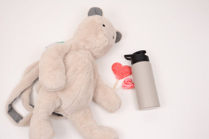 Cozy Plush Backpack Gift Set for Kids with an Insulated Bottle and Treats