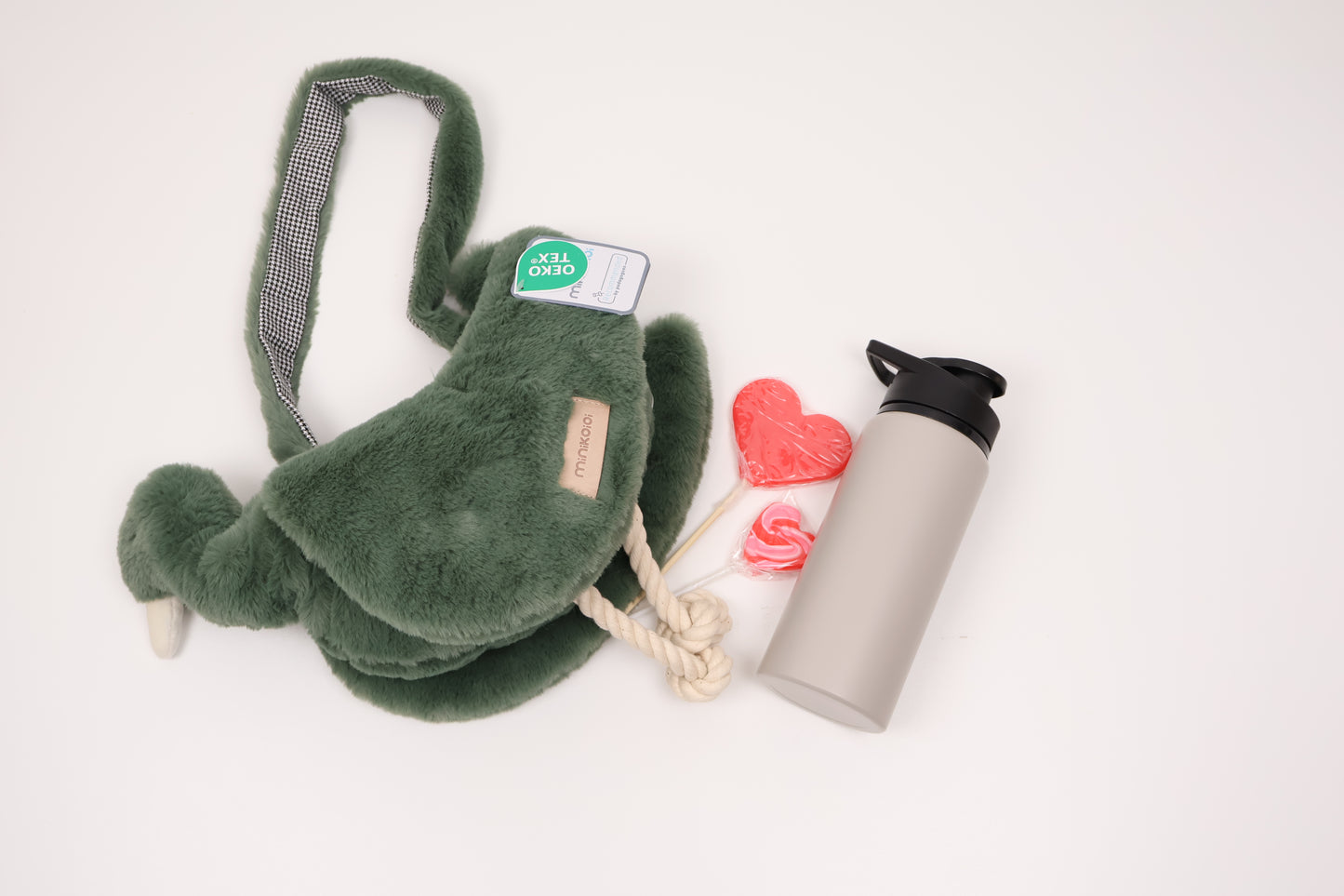 Cozy Plush Backpack Gift Set for Kids with an Insulated Bottle and Treats