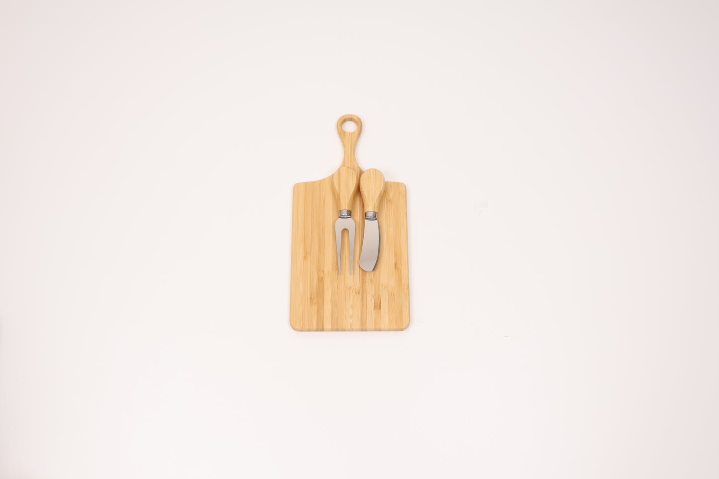 Elegant Entertaining Gift Box with a Bamboo Cheese Board and Copper Shaker