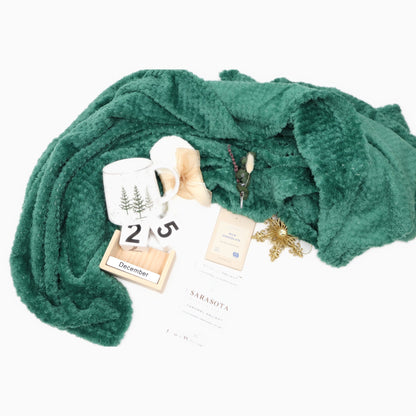 Cozy Christmas Gift Box - flat lay