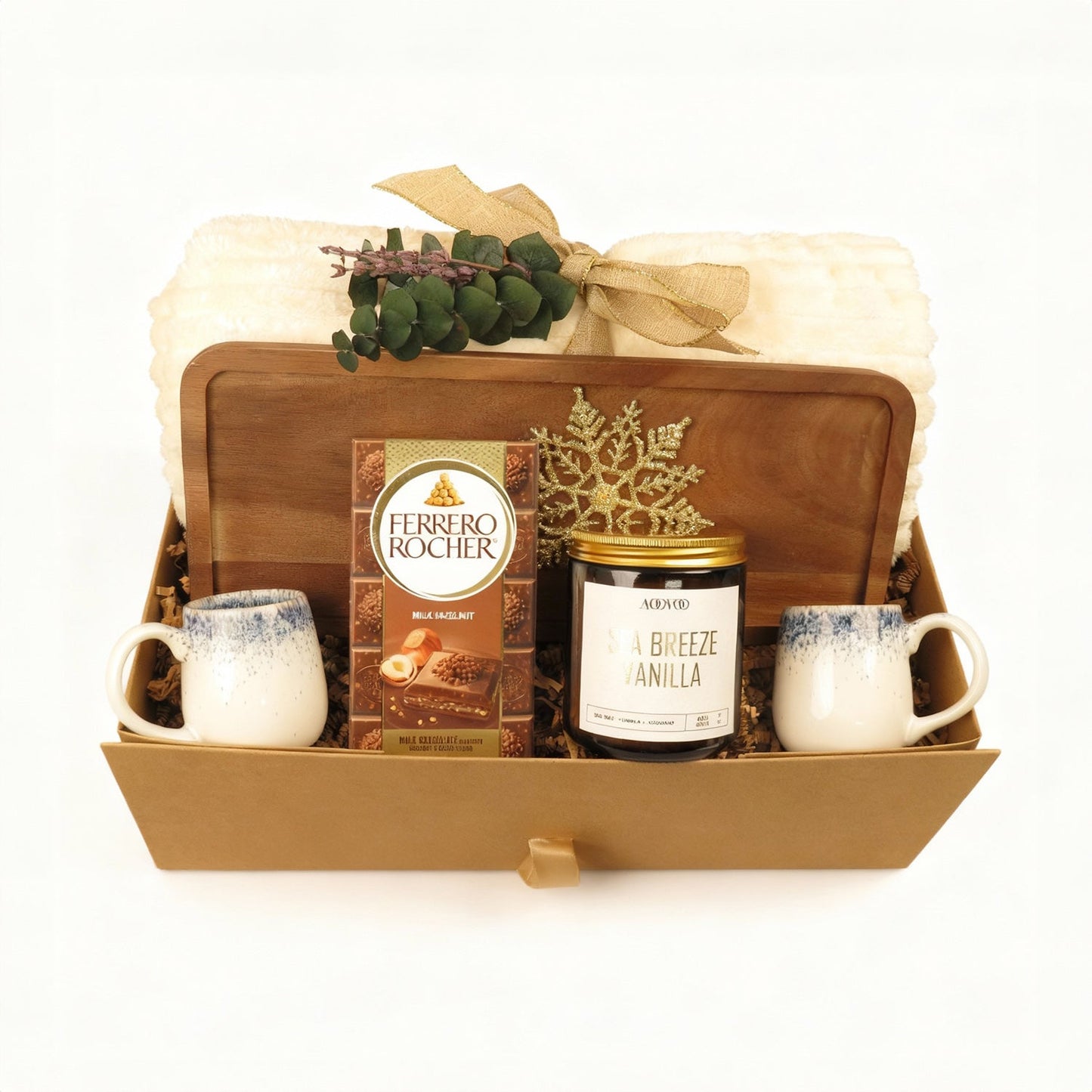 Cozy Gift Box with Chocolate Bar and Vanilla Candle - Gifterria - Gift Box