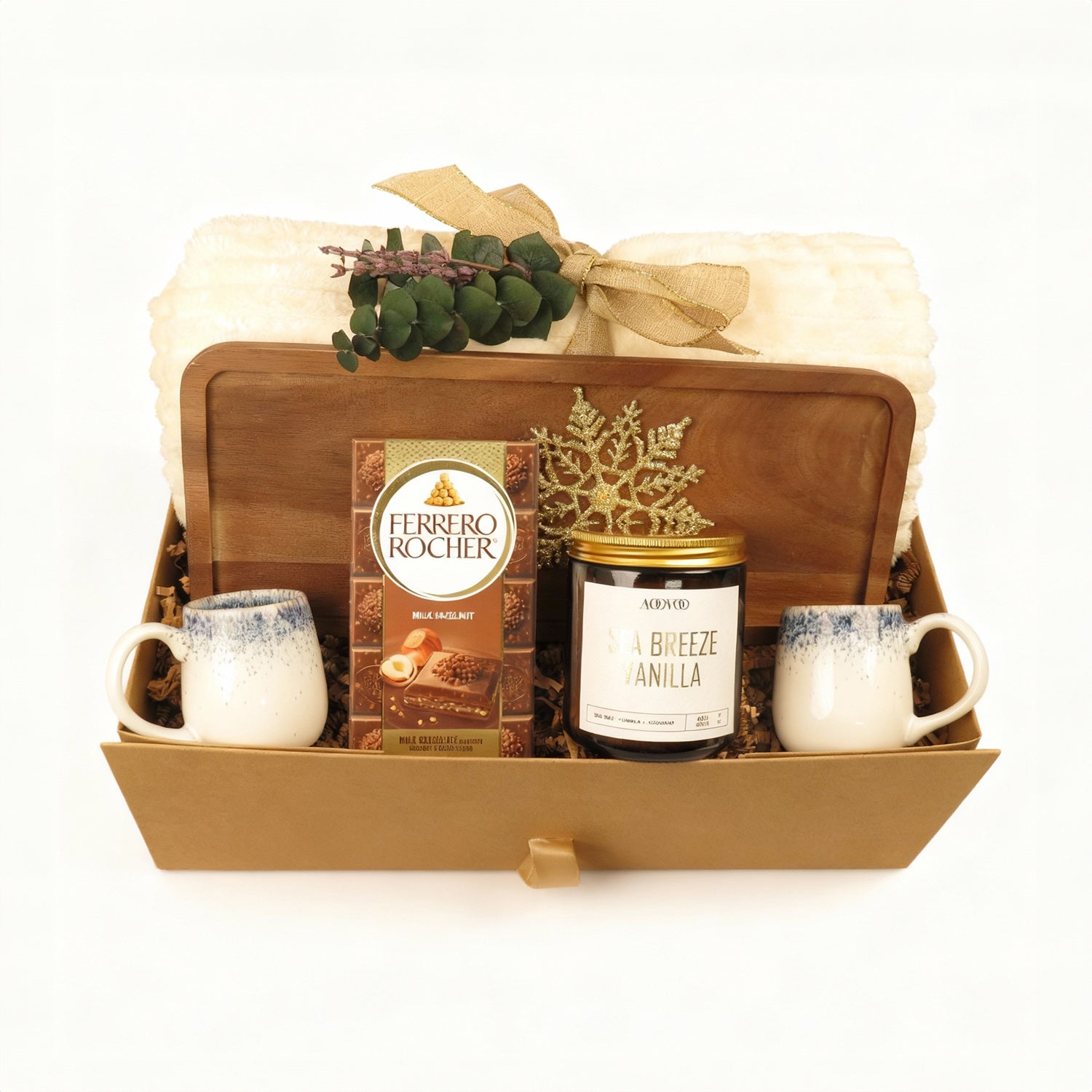 Cozy Gift Box with Chocolate Bar and Vanilla Candle - Gifterria - Gift Box