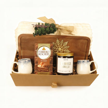 Cozy Gift Box with Chocolate Bar and Vanilla Candle - Gifterria - Gift Box