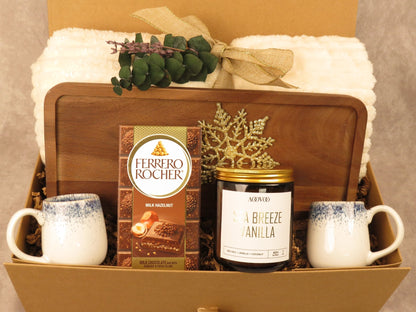 Cozy Gift Box with Chocolate Bar and Vanilla Candle - Gifterria - Gift Box