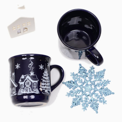 Cozy Winter Gift Box with a Plush Throw, Village Mugs and an LED House - Gifterria US - Gift Box