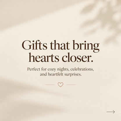 Cozy winter gift box closing card