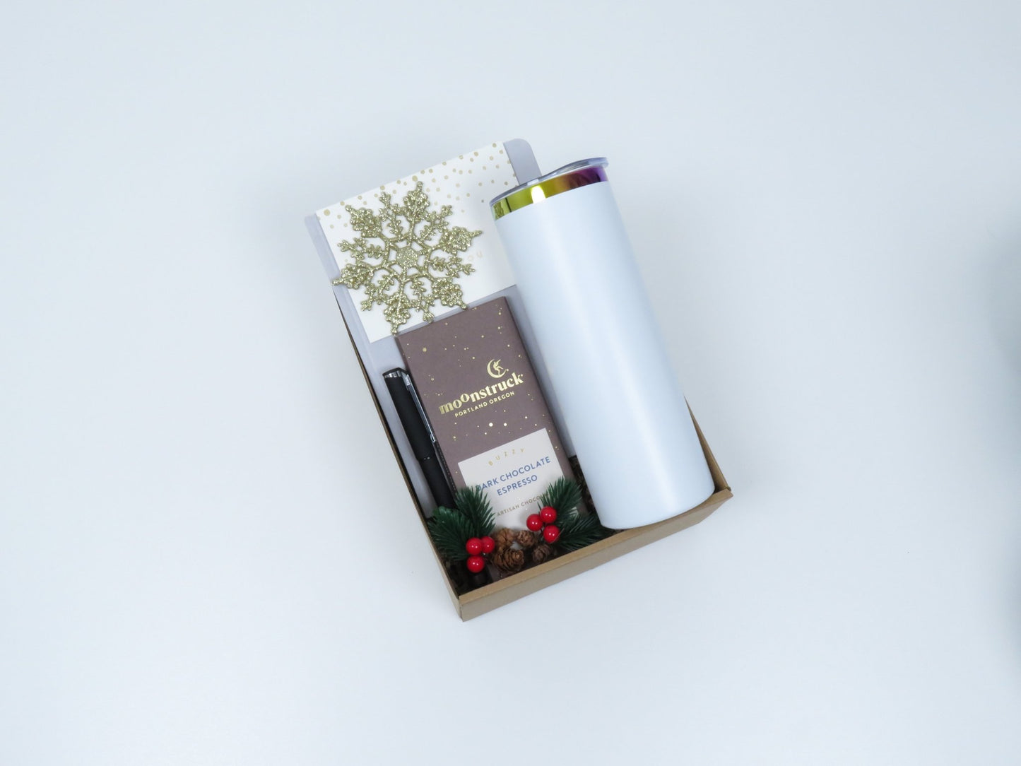 Elegance Gift Set with Chocolate, Notebook, and Decorative Items - Gifterria US - Gift Set