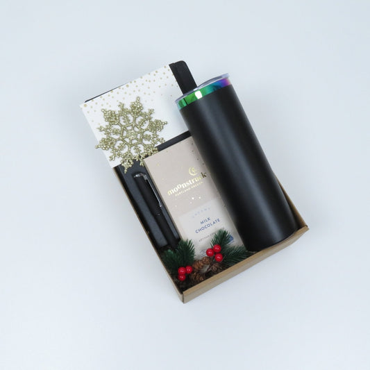 Elegance Gift Set with Chocolate, Notebook, and Decorative Items - Gifterria US - Gift Set