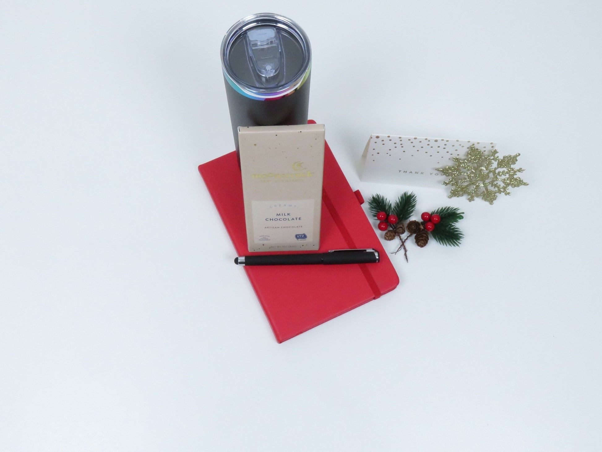 Elegance Gift Set with Chocolate, Notebook, and Decorative Items - Gifterria US - Gift Set