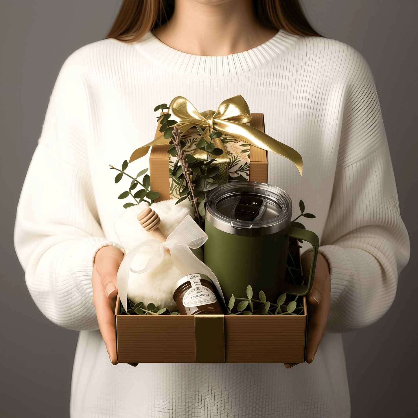 Elegant Gift Set with Honey, Tumbler, and Cozy Socks - Gifterria - Gift Set