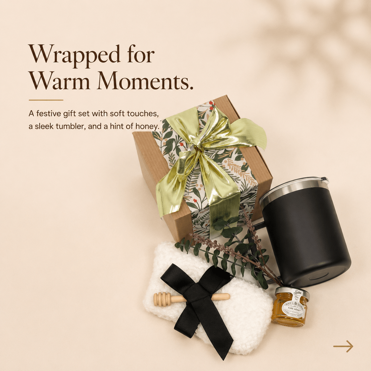 Elegant Gift Set with Honey, Tumbler, and Cozy Socks - Gifterria US - Gift Set