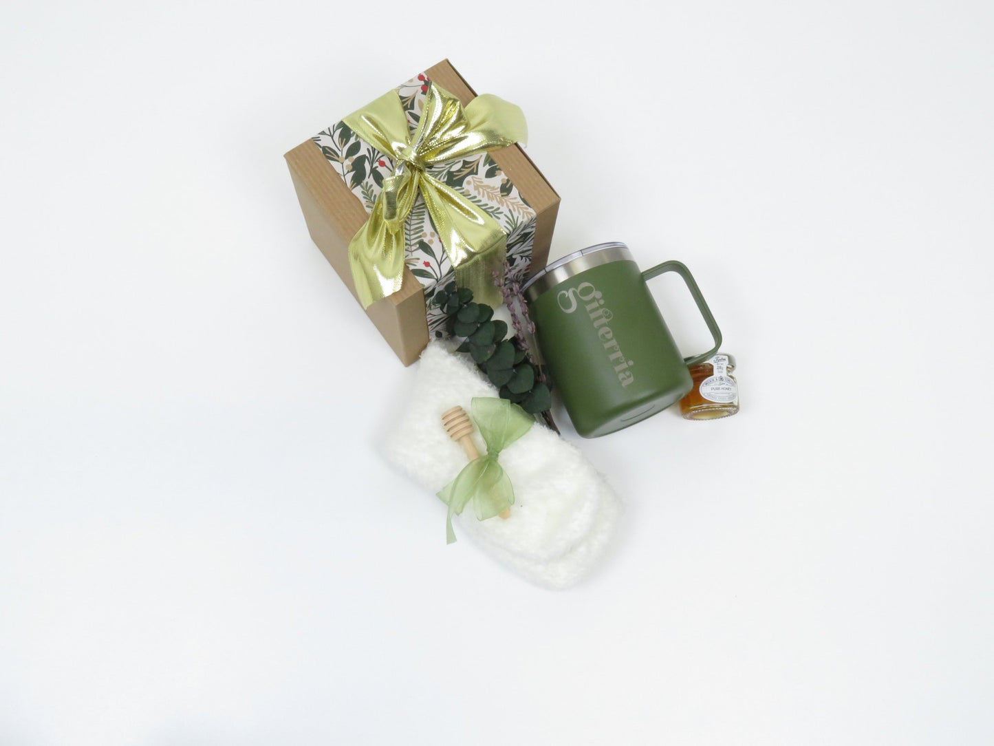 Elegant Gift Set with Honey, Tumbler, and Cozy Socks - Gifterria US - Gift Set