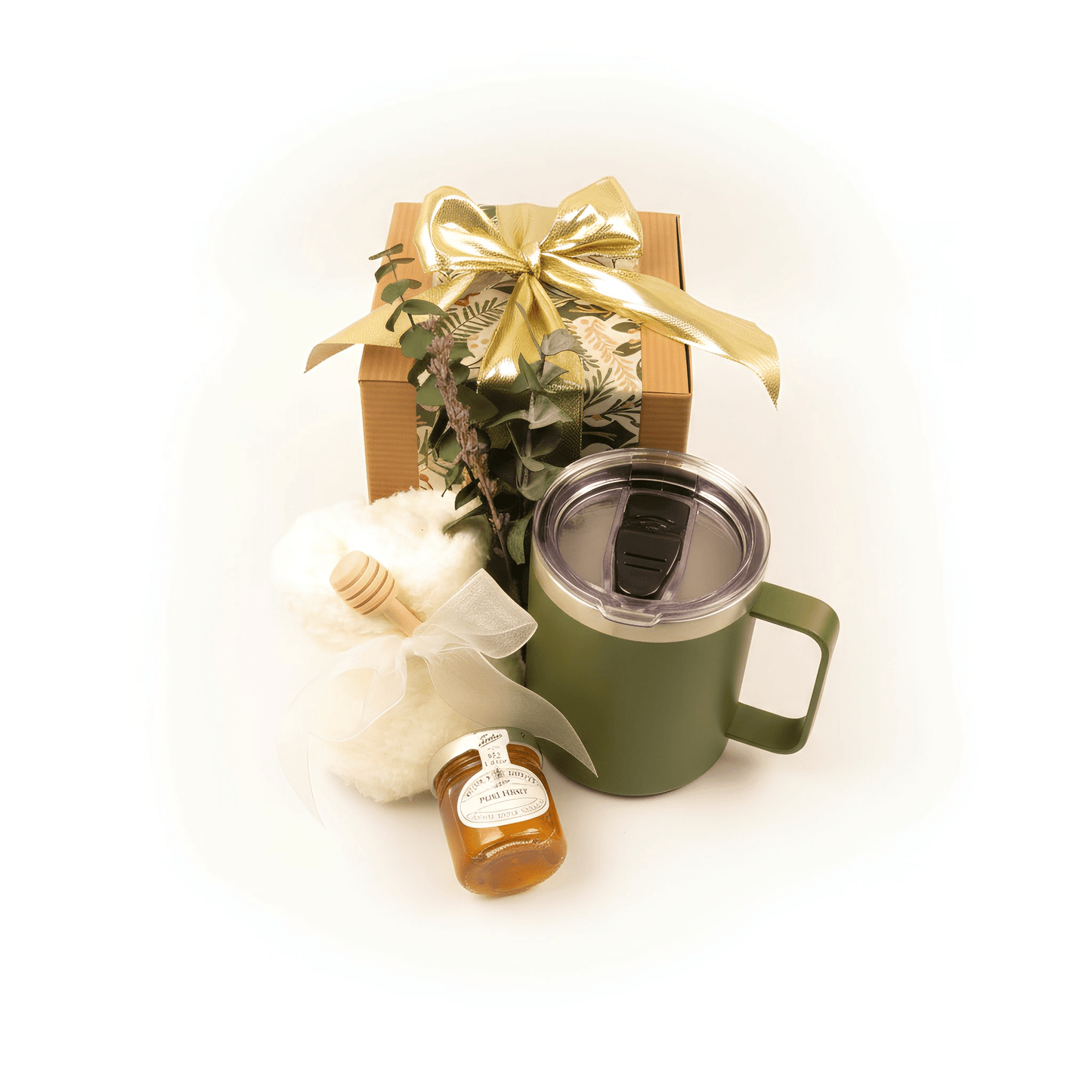 Elegant Gift Set with Honey, Tumbler, and Cozy Socks - Gifterria - Gift Set