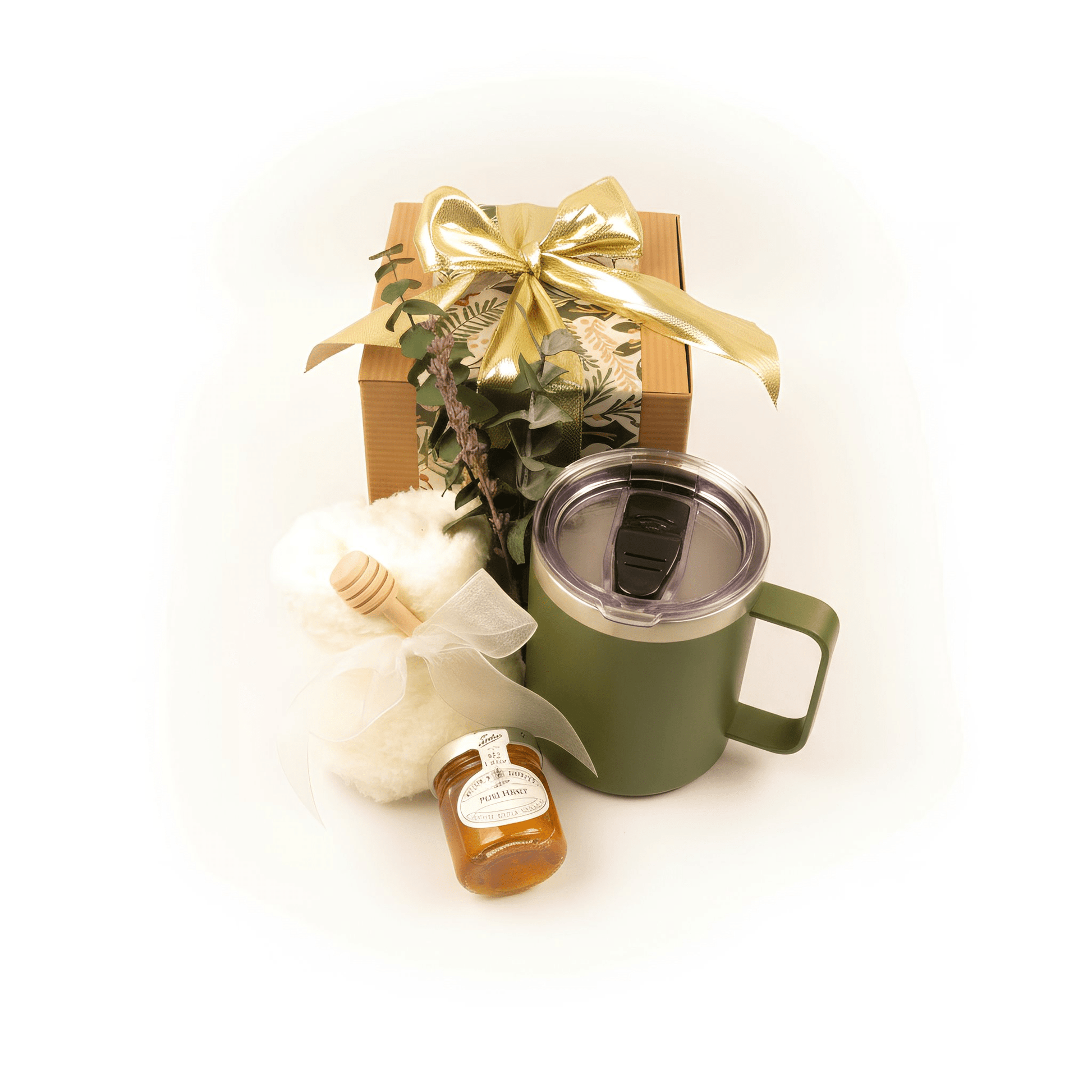 Elegant Gift Set with Honey, Tumbler, and Cozy Socks - Gifterria - Gift Set