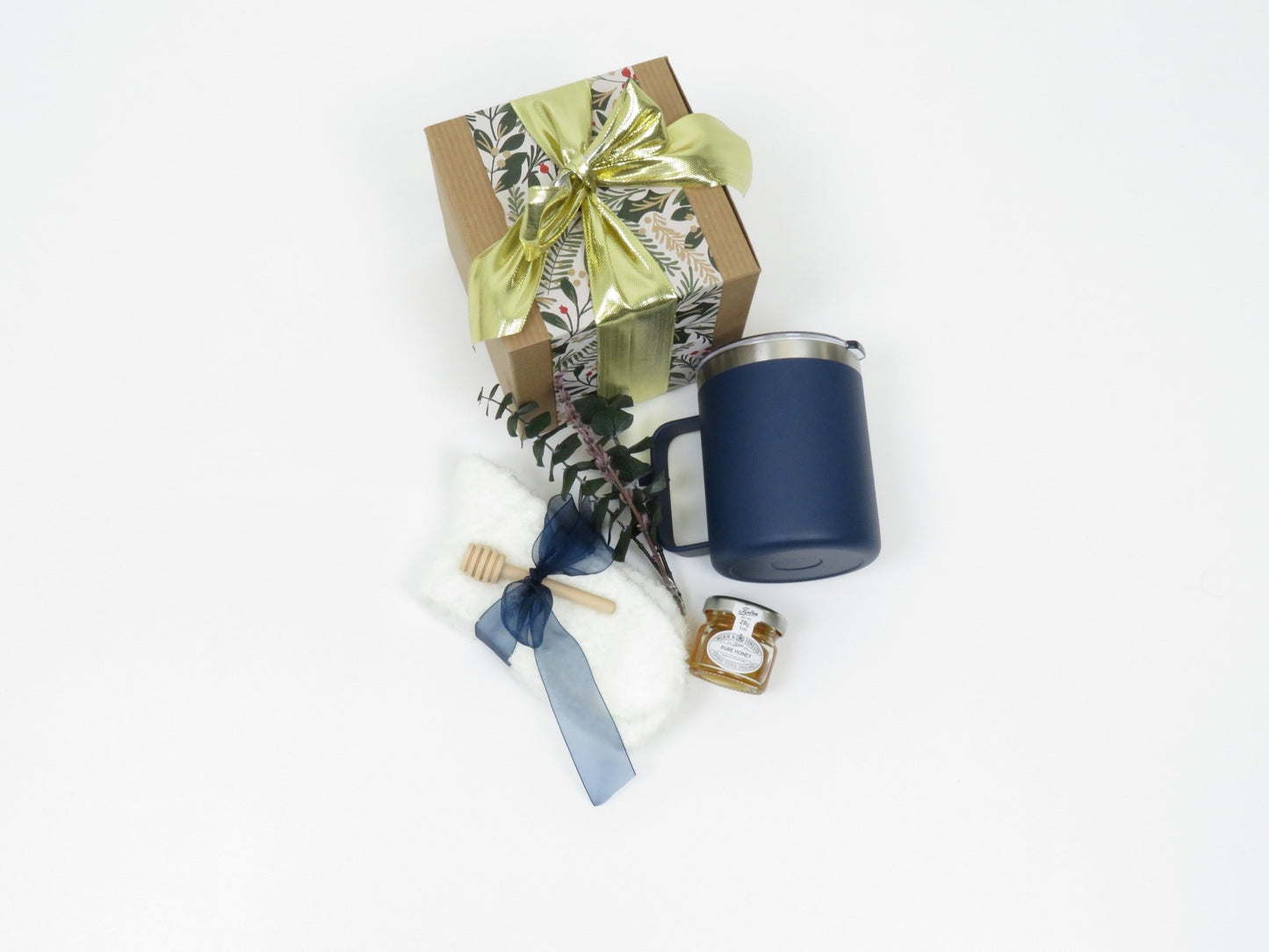 Elegant Gift Set with Honey, Tumbler, and Cozy Socks - Gifterria US - Gift Set