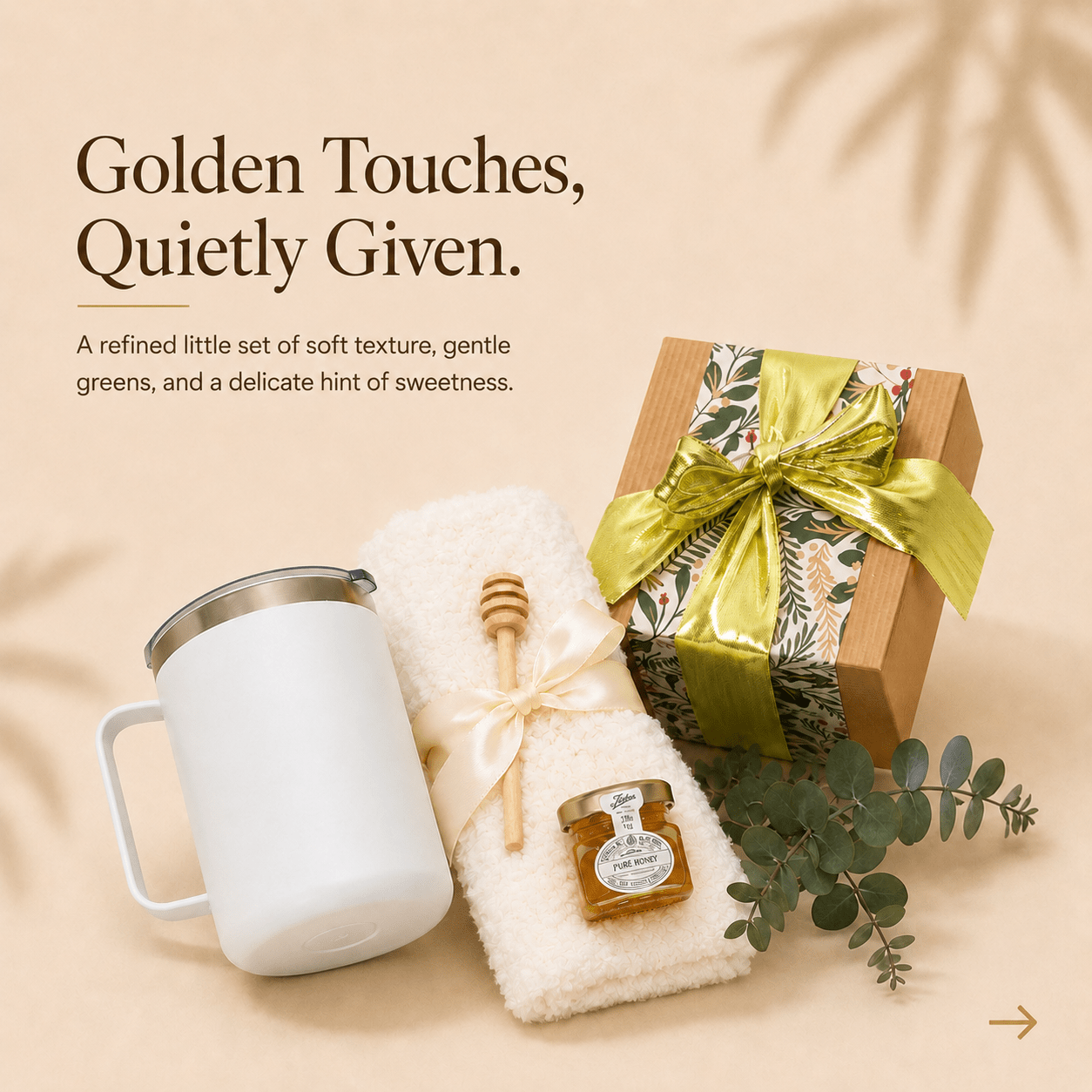Elegant Gift Set with Honey, Tumbler, and Cozy Socks - Gifterria US - Gift Set
