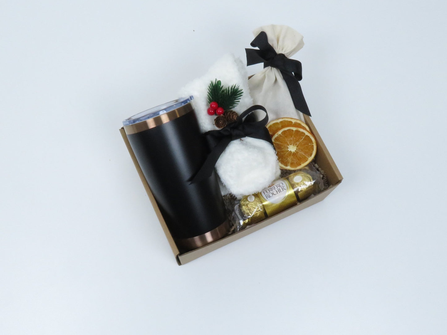 Elegant Gift Set with Tumbler, Spa Socks, and Dried Oranges - Gifterria US - Gift Set