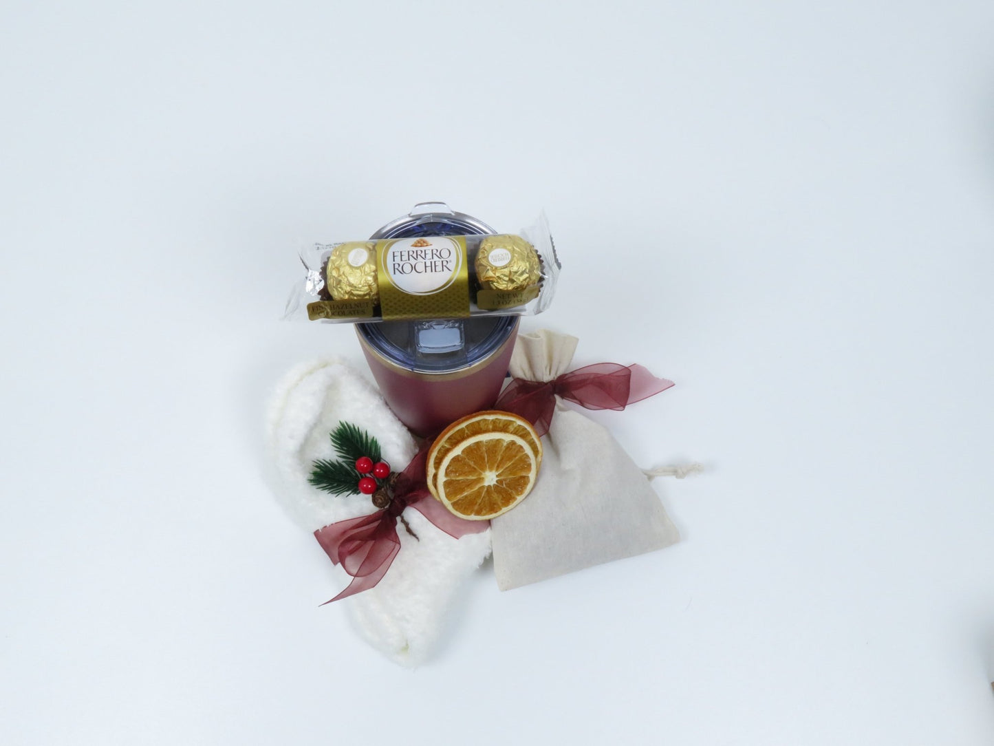 Elegant Gift Set with Tumbler, Spa Socks, and Dried Oranges - Gifterria US - Gift Set
