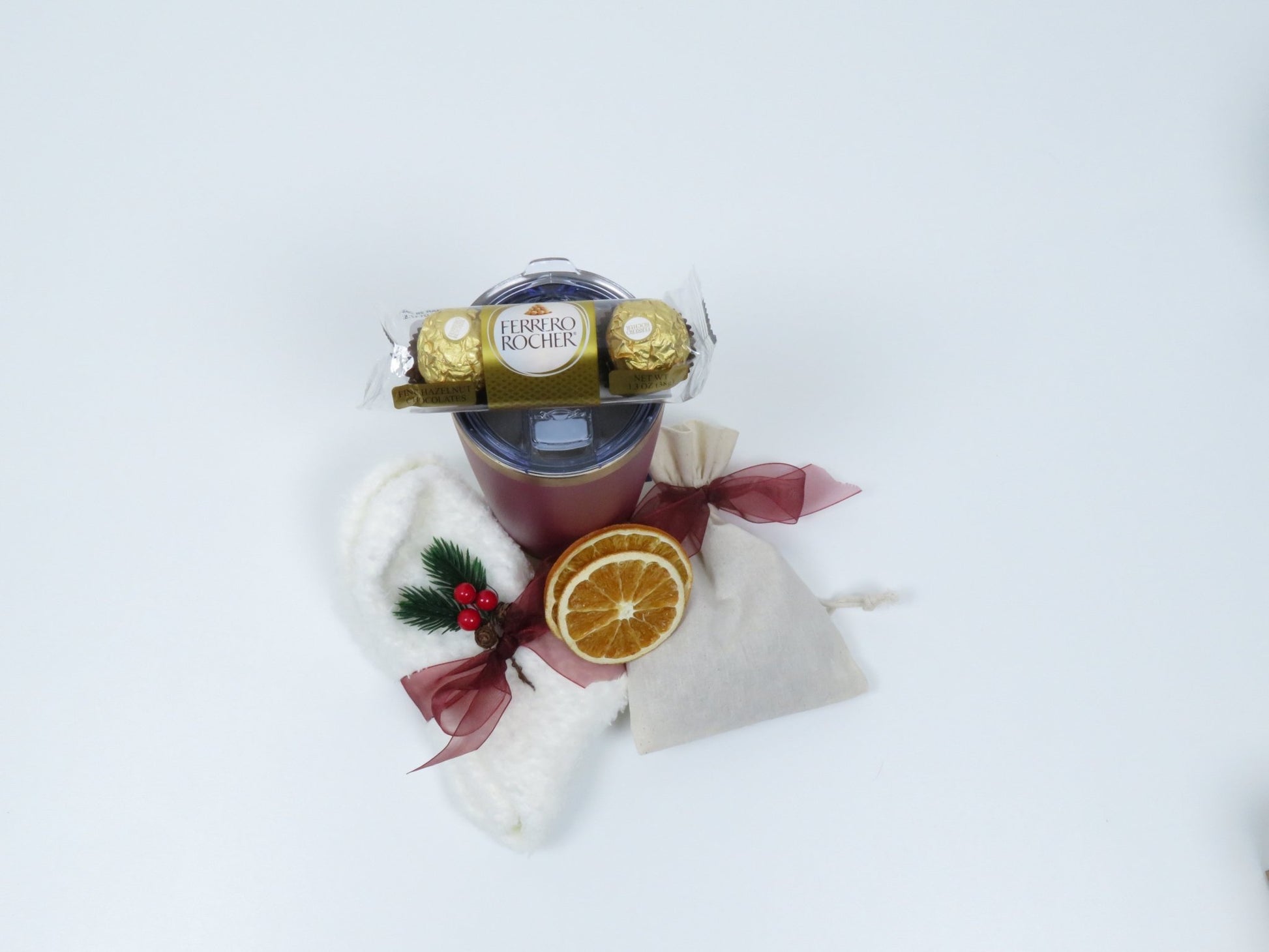 Elegant Gift Set with Tumbler, Spa Socks, and Dried Oranges - Gifterria US - Gift Set