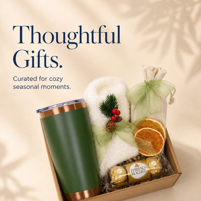 Elegant Gift Set with Tumbler, Spa Socks, and Dried Oranges - Gifterria US - Gift Set