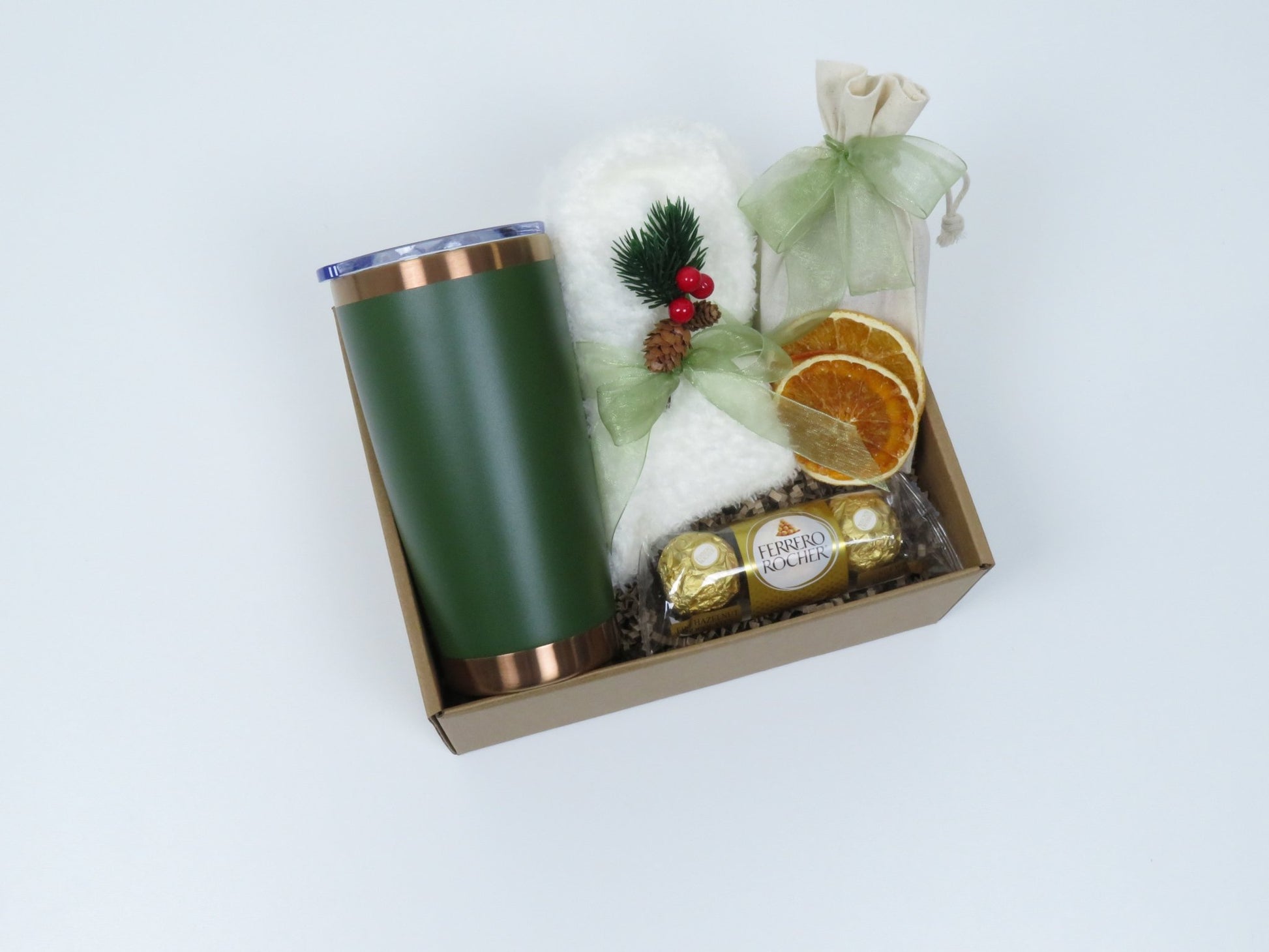 Elegant Gift Set with Tumbler, Spa Socks, and Dried Oranges - Gifterria US - Gift Set