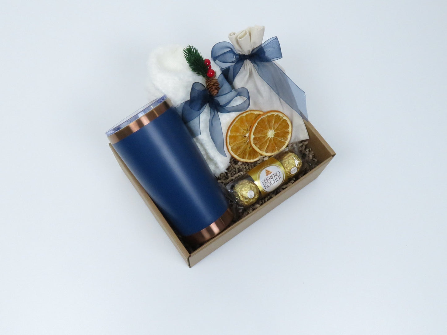 Elegant Gift Set with Tumbler, Spa Socks, and Dried Oranges - Gifterria US - Gift Set