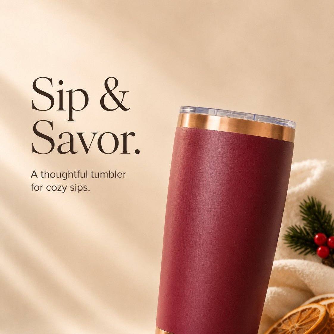 Elegant Gift Set with Tumbler, Spa Socks, and Dried Oranges - Gifterria US - Gift Set