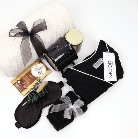 Elegant Sleep & Loungewear Gift Box for Her with Pajama Set and Throw - Gifterria US - Gift Box