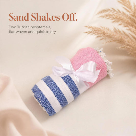 Elegant Summer Gift Box for Her with Turkish Towels and Sun Care Essentials - Gifterria US - Gift Box