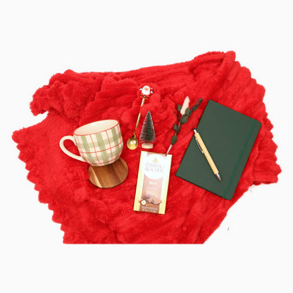Festive Christmas Gift Box - flat lay
