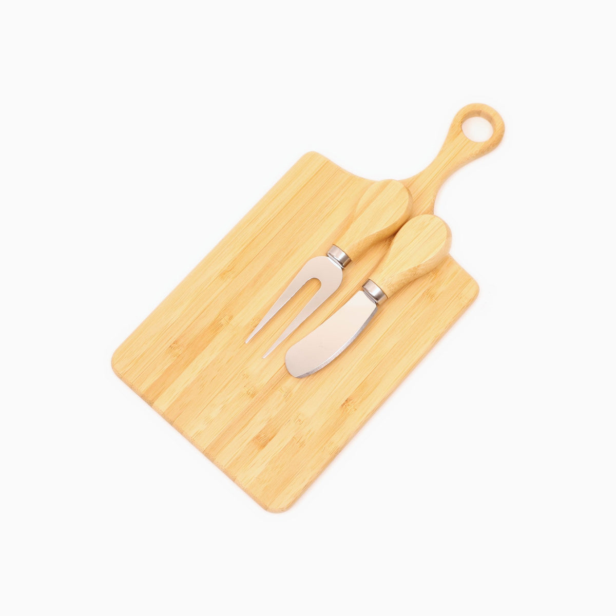 Festive Holiday Gift Box for Two - bamboo cheese board with knives