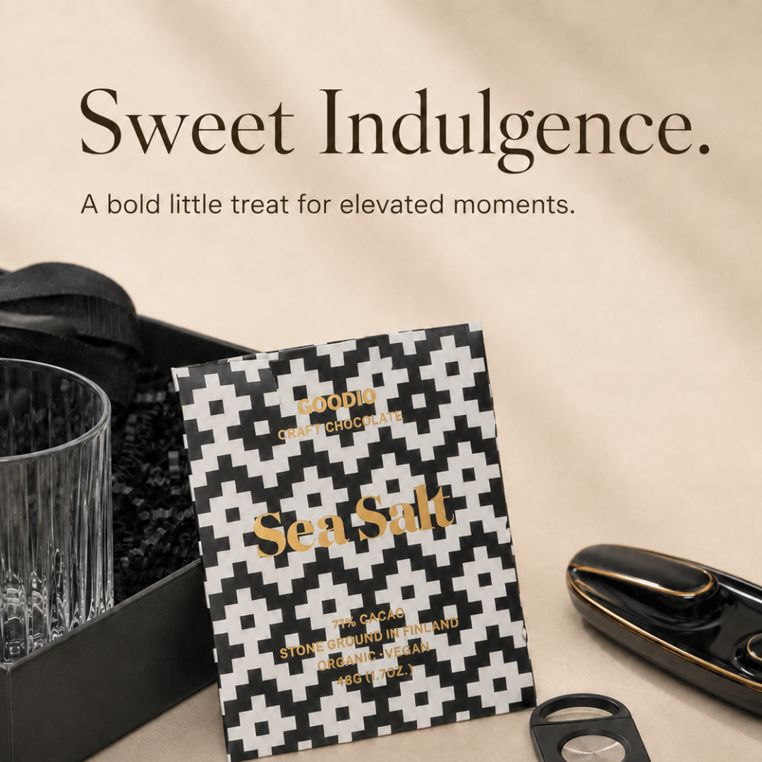 Luxury Whiskey & Cigar Gift Box for Him with Glasses and Hip Flask