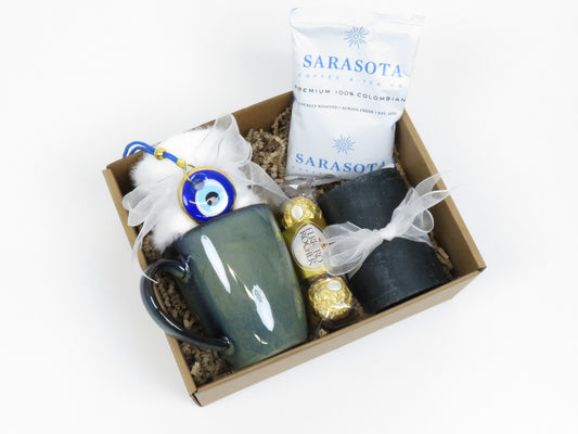 Gift Box with Coffee, Handmade Mug, and Chocolates - Gifterria US - Gift Box