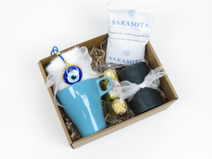 Gift Box with Coffee, Handmade Mug, and Chocolates - Gifterria US - Gift Box