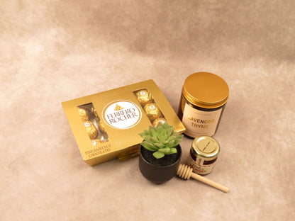 Gourmet Gift Box with Honey, Chocolates, and Decorative Accessories - Gifterria - Gift Box