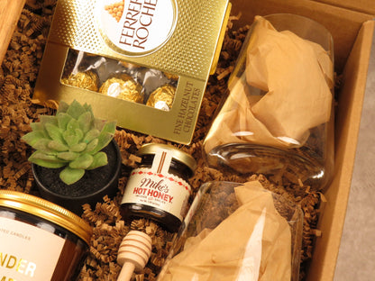 Gourmet Gift Box with Honey, Chocolates, and Decorative Accessories - Gifterria - Gift Box