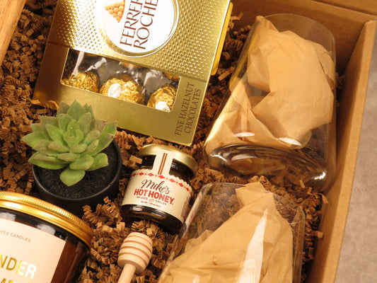 Gourmet Gift Box with Honey, Chocolates, and Decorative Accessories - Gifterria - Gift Box