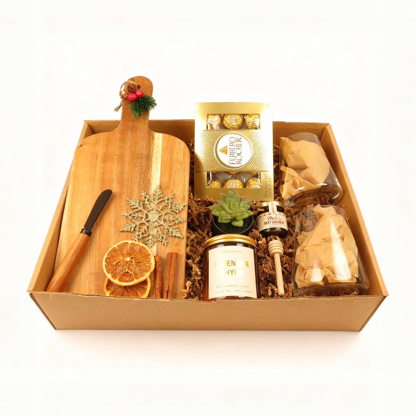 Gourmet Gift Box with Honey, Chocolates, and Decorative Accessories - Gifterria - Gift Box