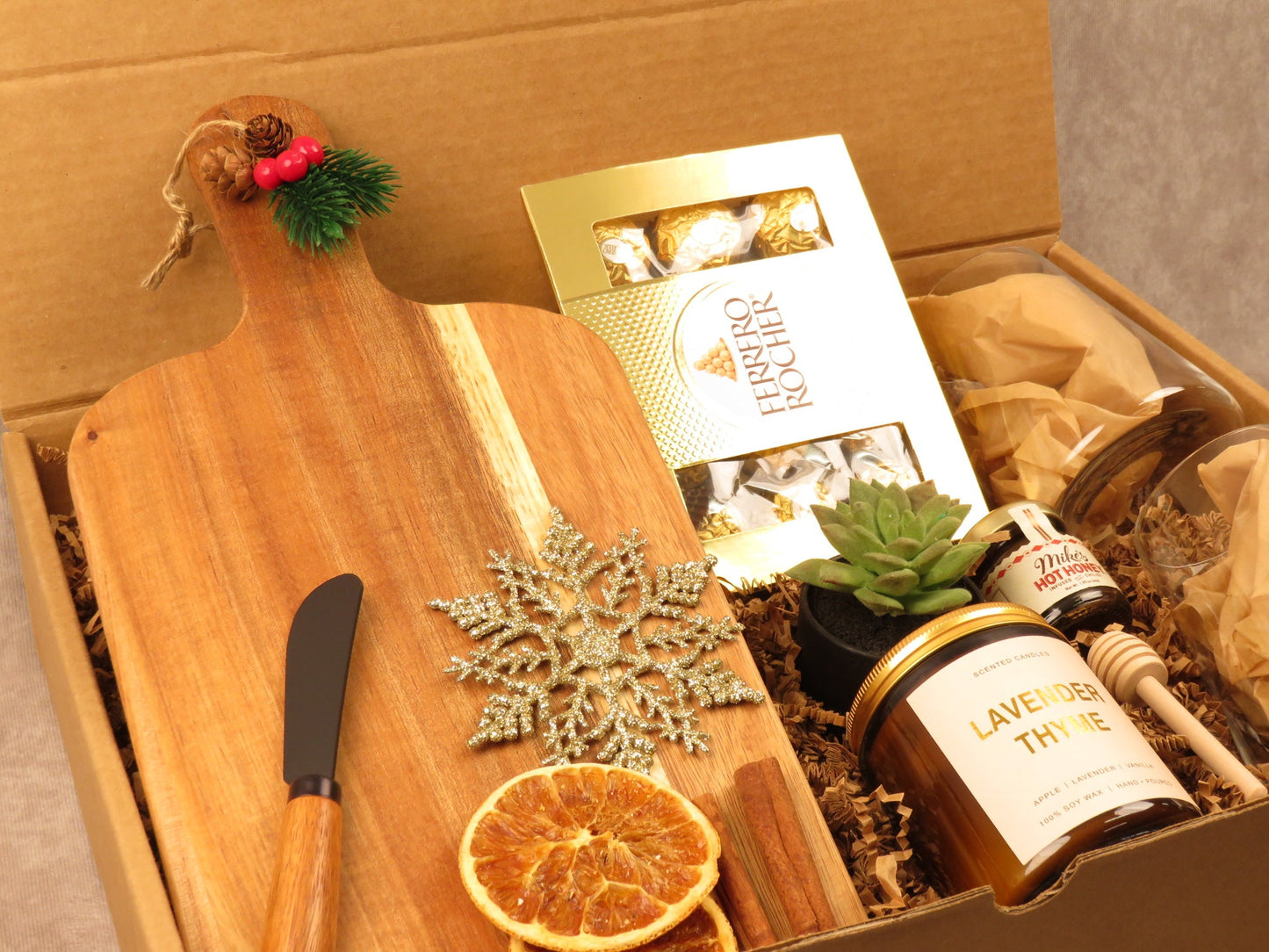 Gourmet Gift Box with Honey, Chocolates, and Decorative Accessories - Gifterria - Gift Box