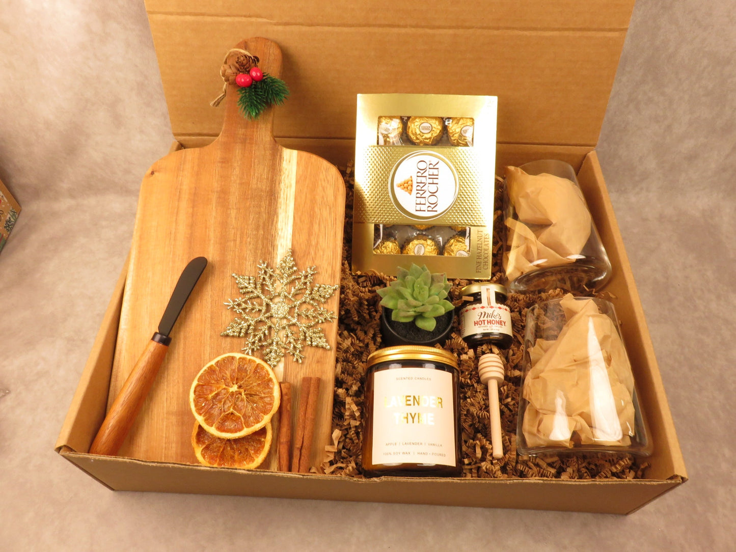 Gourmet Gift Box with Honey, Chocolates, and Decorative Accessories - Gifterria - Gift Box