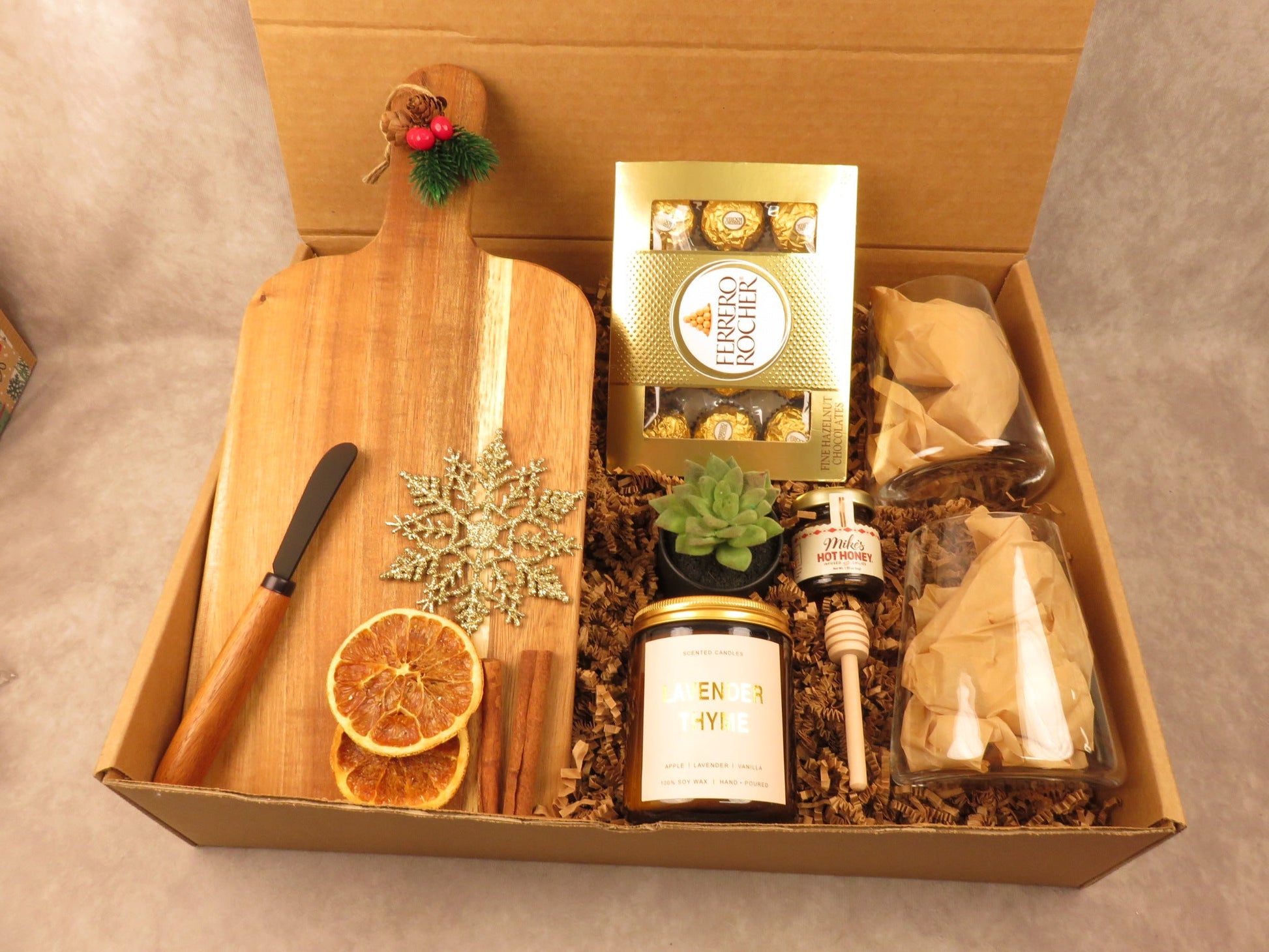 Gourmet Gift Box with Honey, Chocolates, and Decorative Accessories - Gifterria - Gift Box
