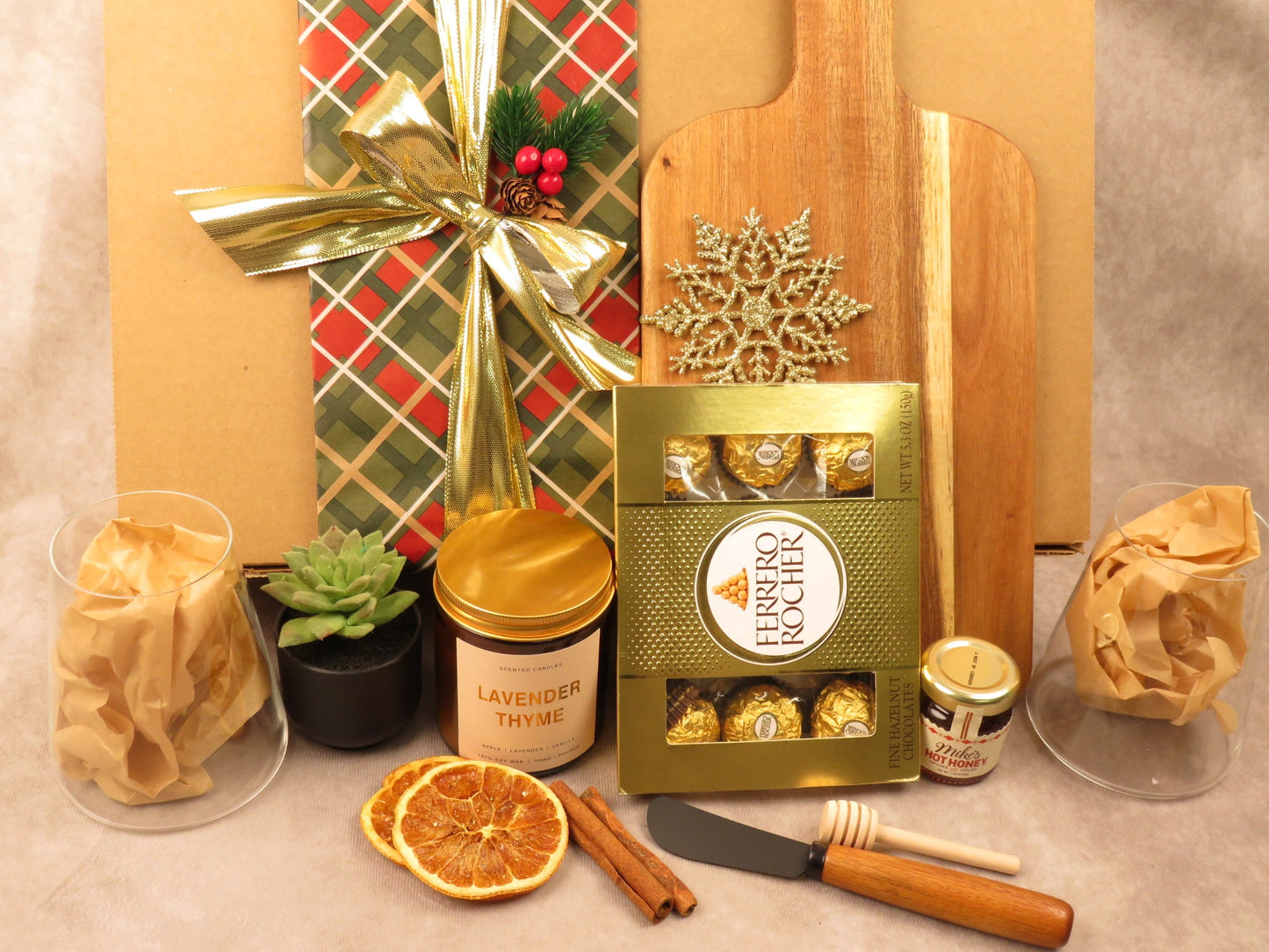 Gourmet Gift Box with Honey, Chocolates, and Decorative Accessories - Gifterria - Gift Box