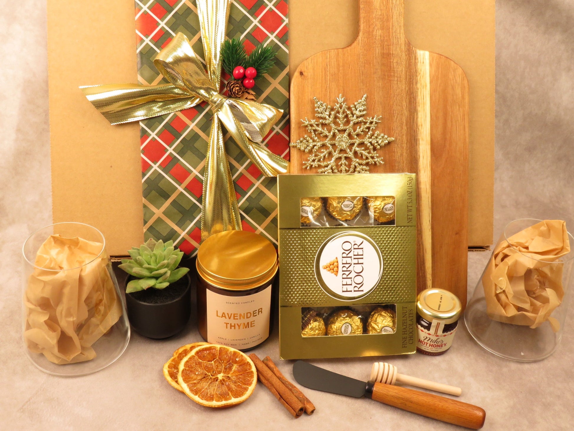 Gourmet Gift Box with Honey, Chocolates, and Decorative Accessories - Gifterria - Gift Box