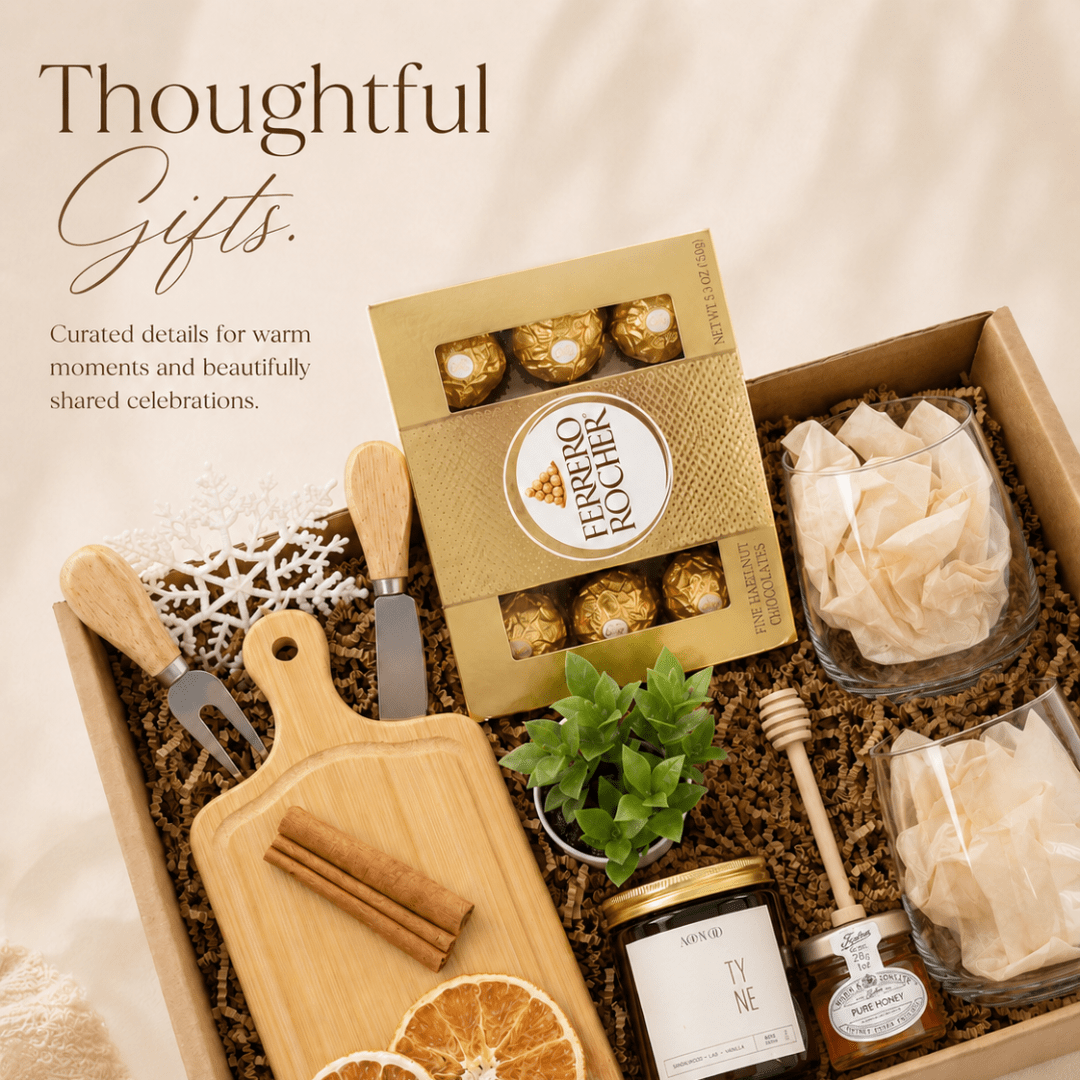 Gourmet Honey & Wine Gift Box with Cheese Knife and Glasses - Gifterria US - Gift Box